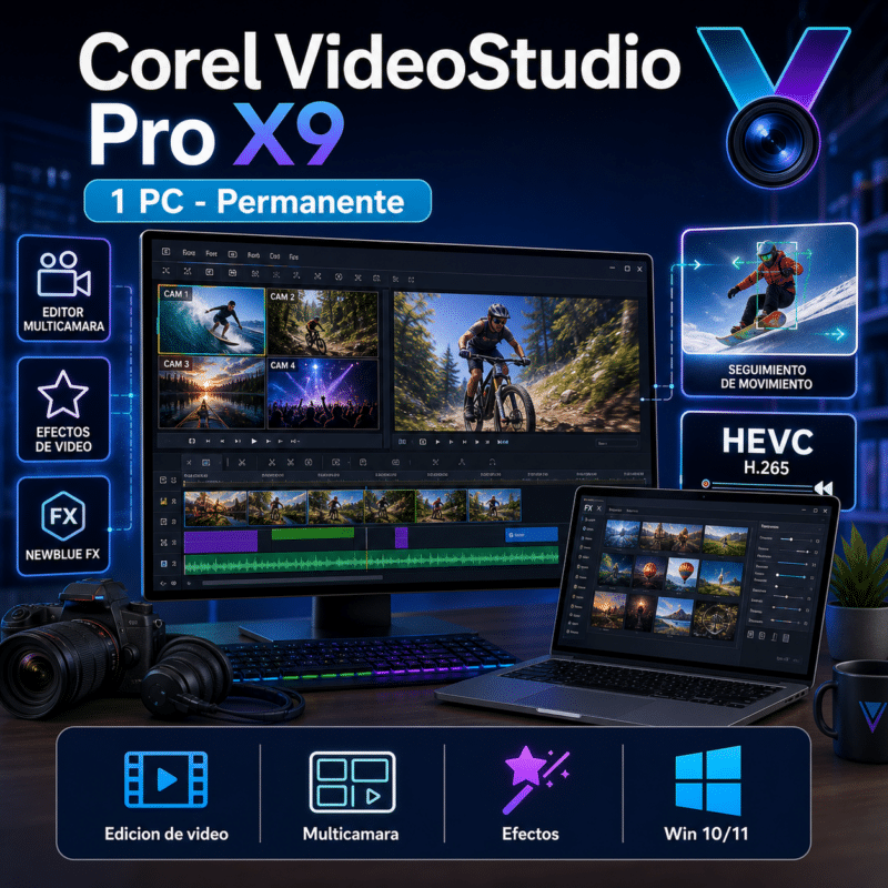Corel VideoStudio Pro X9 - 1 PC - Licencia Digital Permanente - Hero galeria