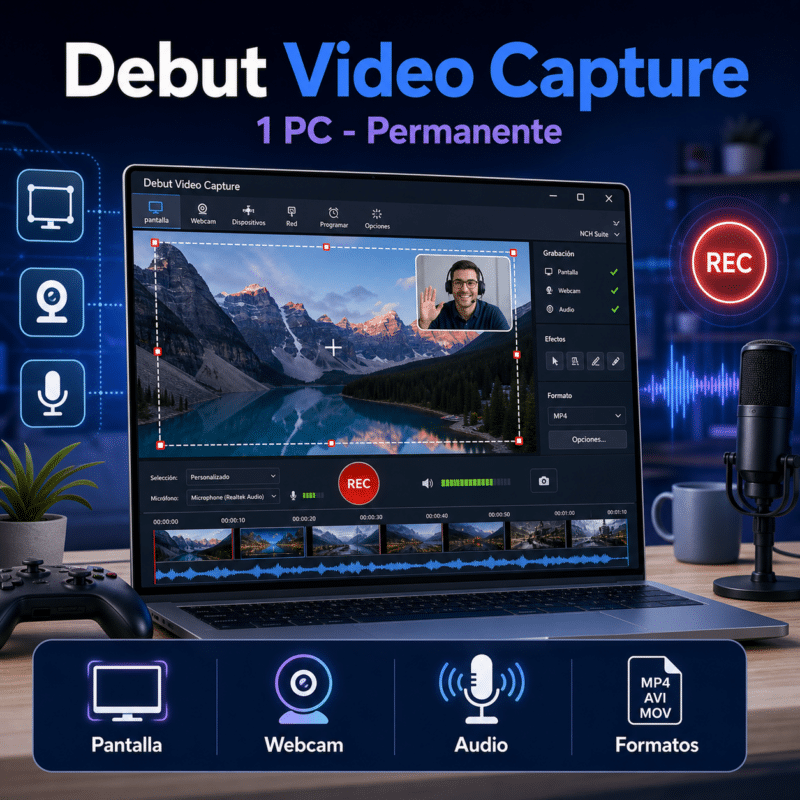 Debut Video Capture and Screen Recorder - 1 Pc - Licencia Permanente - Hero galeria