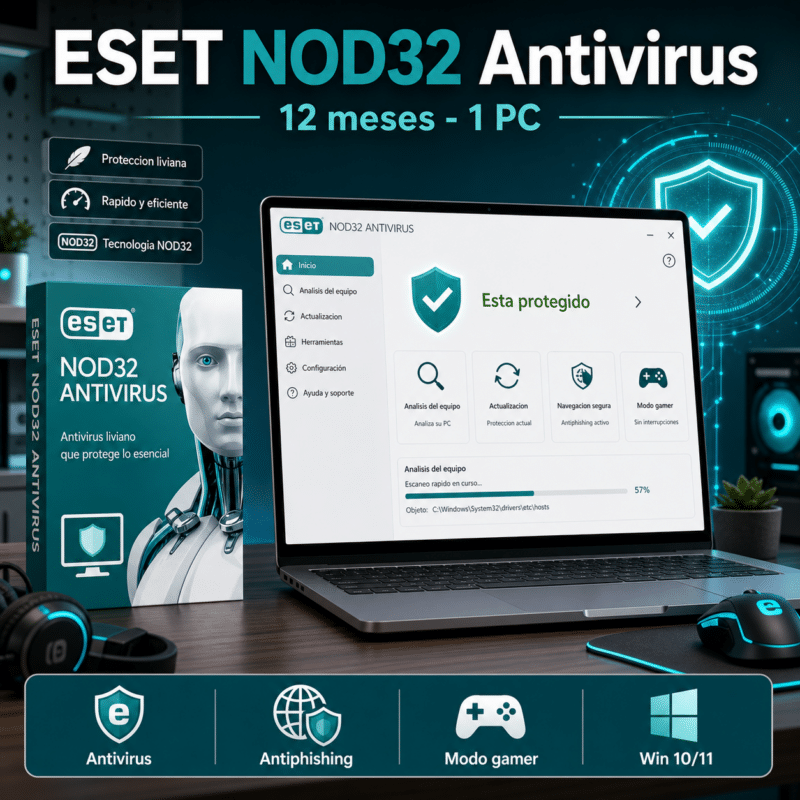ESET NOD32 Antivirus - 12 Meses - 1 PC - Licencia - Hero galeria