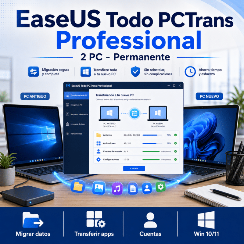 EaseUS Todo PCTrans Professional - 2 Pc - Permanente - Hero galeria