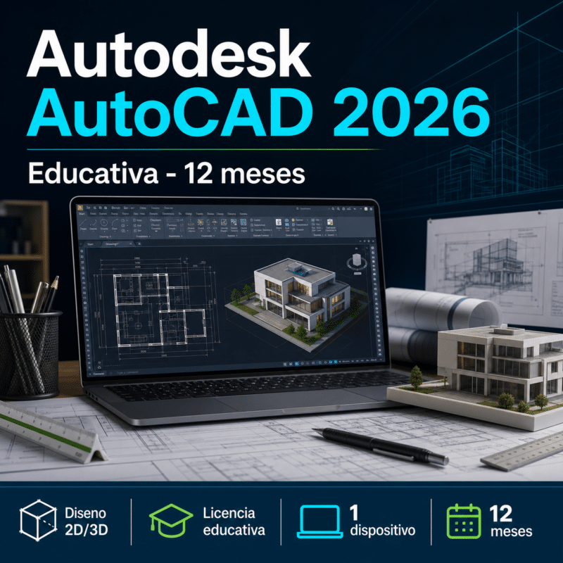 Autodesk AutoCAD 2026 - 12 Meces - Licencia Educativa - Hero galeria