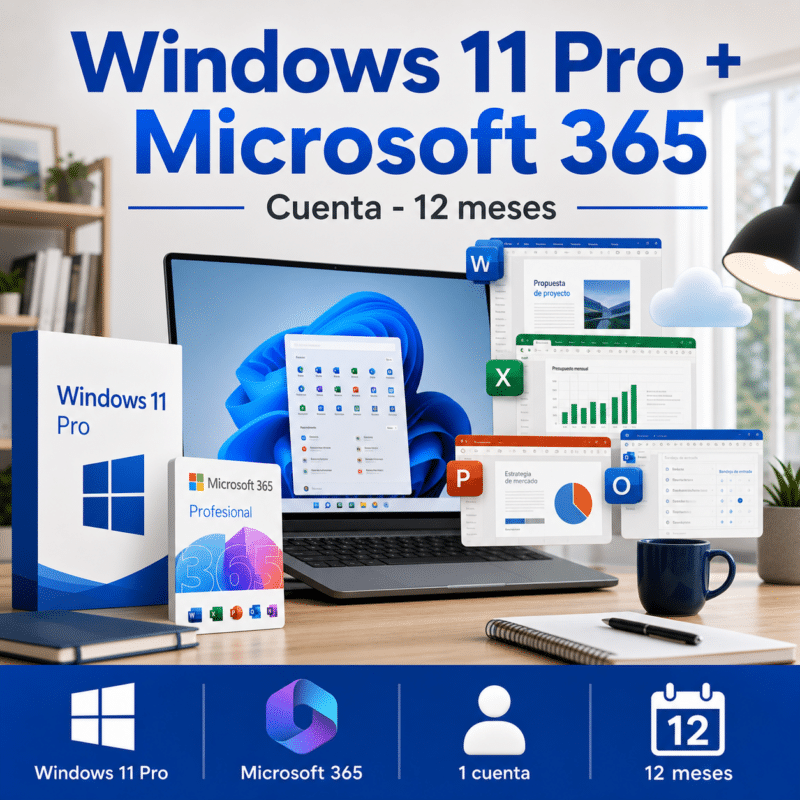 Combo Windows 11 Pro + Microsoft 365 Profesional (Cuenta) - 12 Meses - Licencia - Hero galeria
