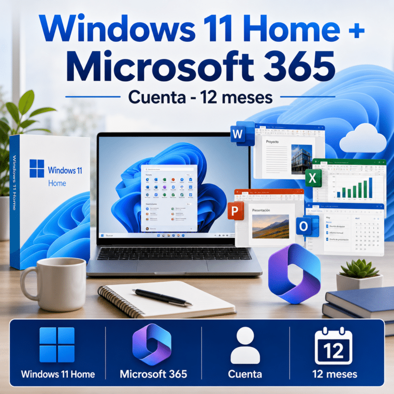 Combo Windows 11 Home + Microsoft 365 Profesional (Cuenta) - 12 Meses - Licencia - Hero galeria