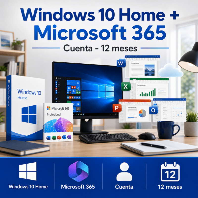 Combo Windows 10 Home + Microsoft 365 Profesional (cuenta) - 12 Meses - Licencia - Hero galeria