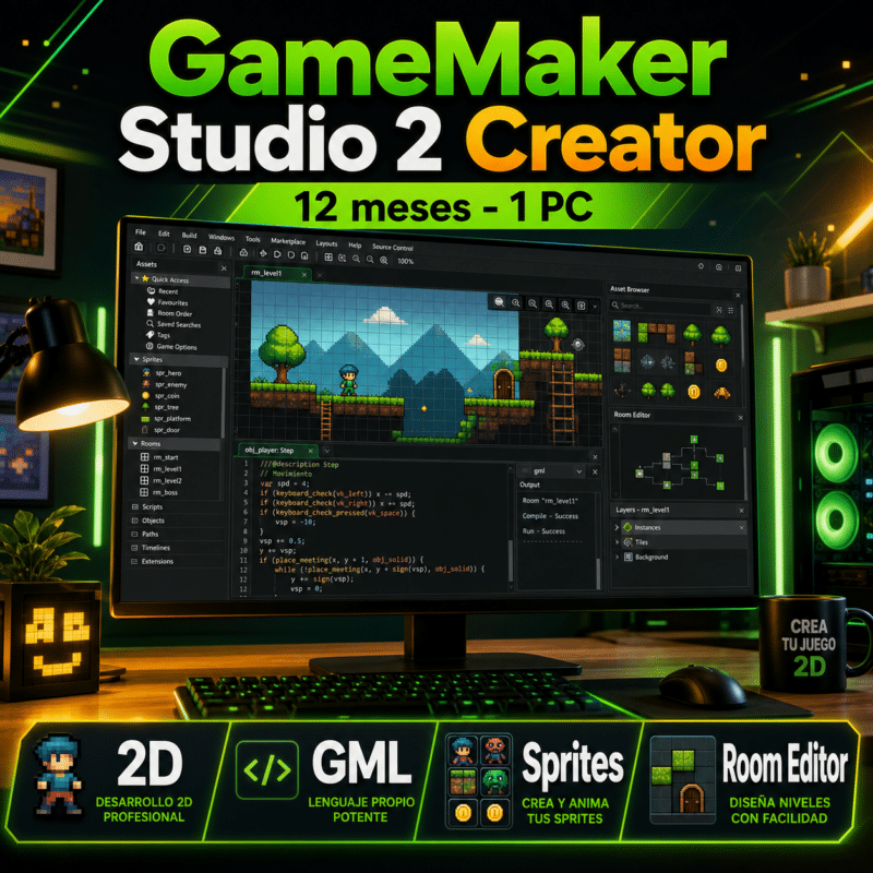 GameMaker Studio 2 Creator - 12 Meses - 1 PC - Licencia - Hero galeria