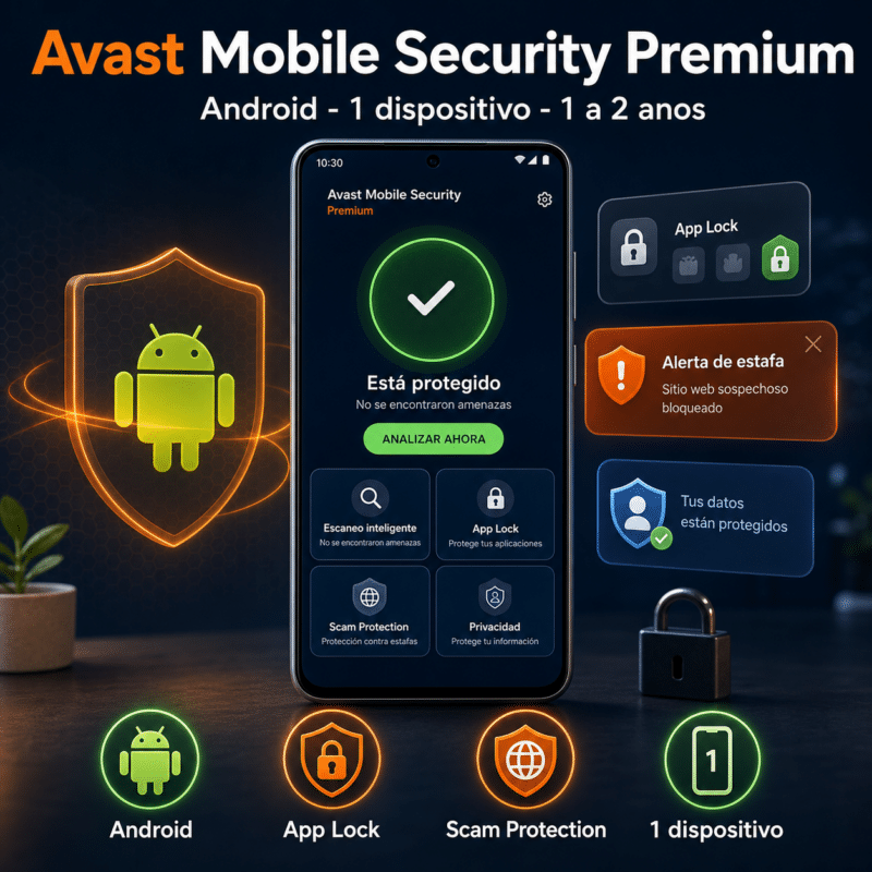 Avast Mobile Security Premium - Android - 1 Dispositivo - 1 a 2 Años Licencia - Hero galeria