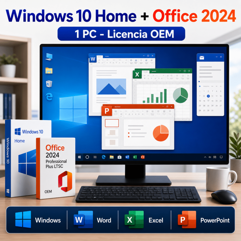 Windows 10 Home OEM + Office 2024 Professional Plus LTSC OEM - 1 PC - Licencia - Hero galeria