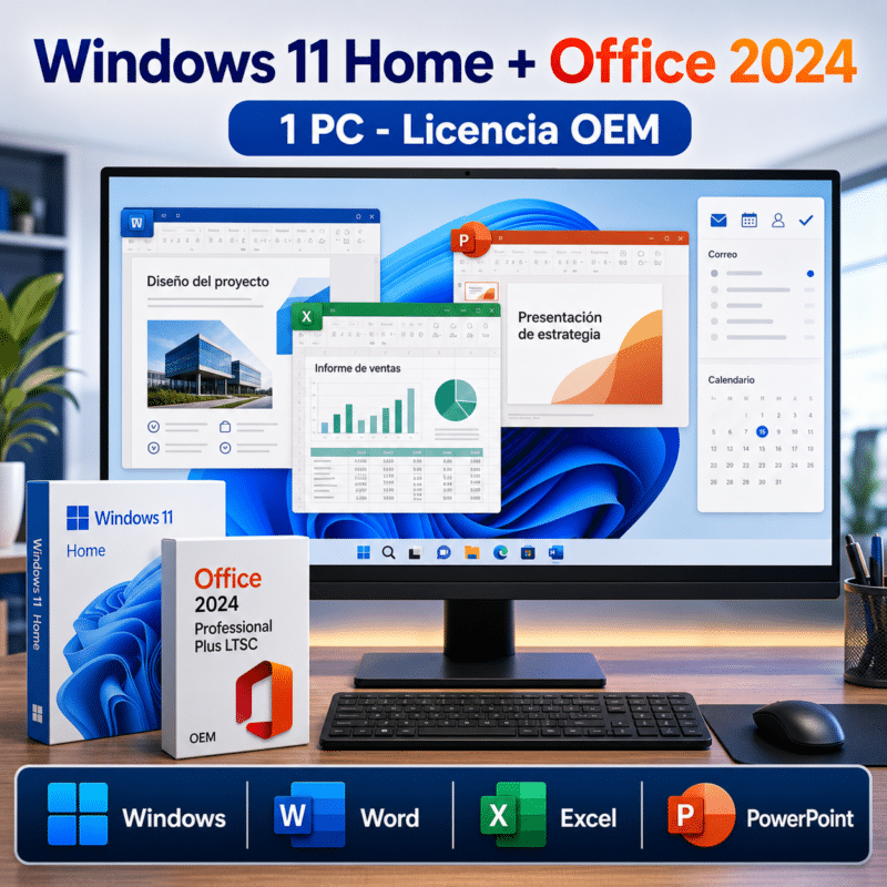 Windows 11 Home OEM + Office 2024 Professional Plus LTSC OEM - 1 PC - Licencia - Hero galeria