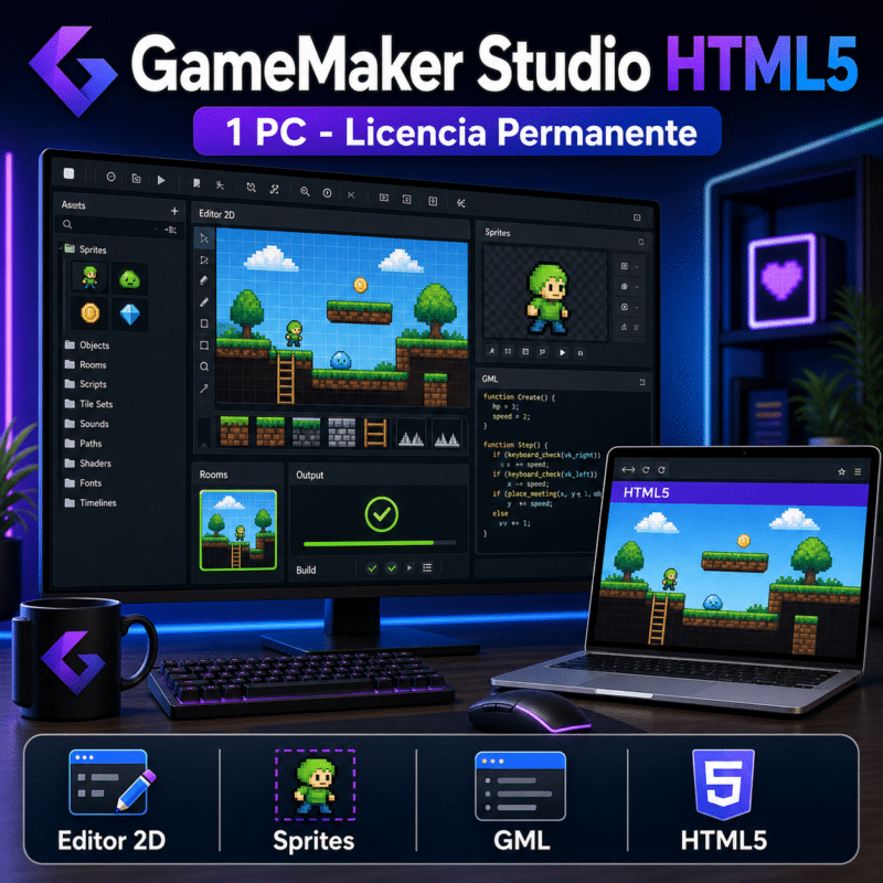 GameMaker Studio HTML5 - 1 PC - Licencia Permanente - Hero galeria
