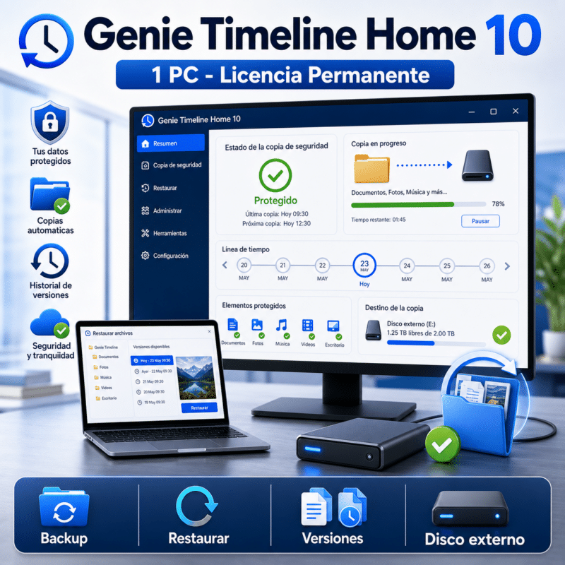 Genie Timeline Home 10 - 1 PC - Licencia Permanente - Hero galeria