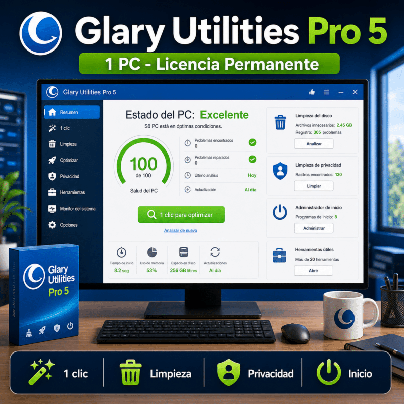 Glary Utilities Pro 5 - 1 PC - Licencia Permanente - Hero galeria