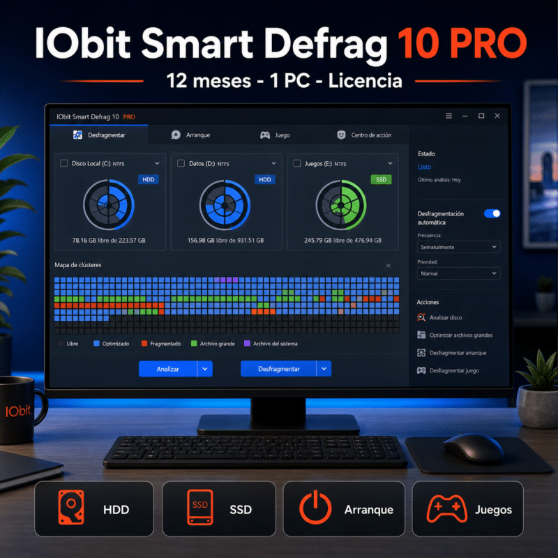 IObit Smart Defrag 10 PRO - 12 Meses - 1 PC - Licencia - Hero galeria
