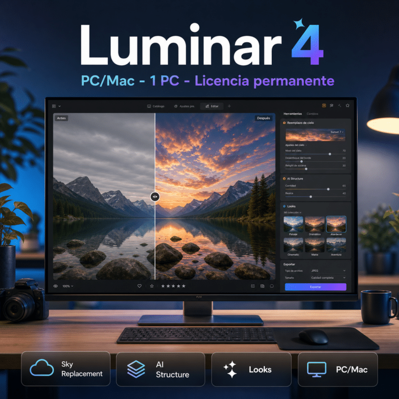 Luminar 4 para PC/Mac - 1 PC - Licencia Permanente - Hero galeria
