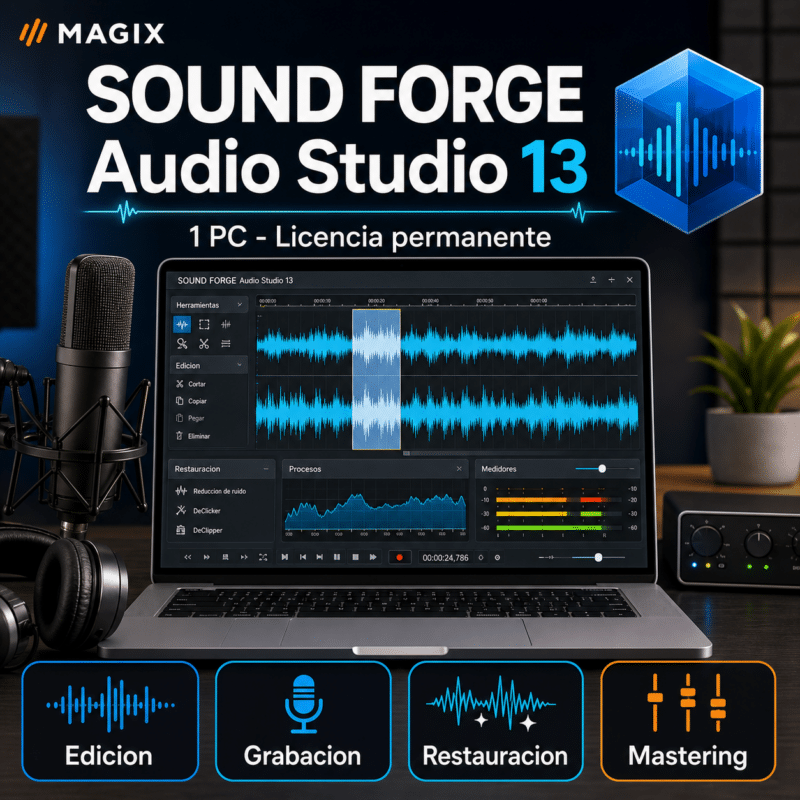 MAGIX SOUND FORGE Audio Studio 13 - 1 PC - Licencia Permanente - Hero galeria