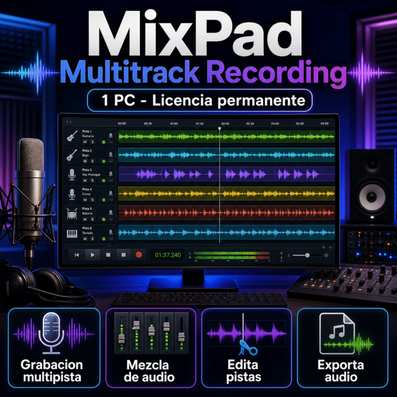 MixPad Multitrack Recording - 1 PC - Licencia Permanente - Hero galeria