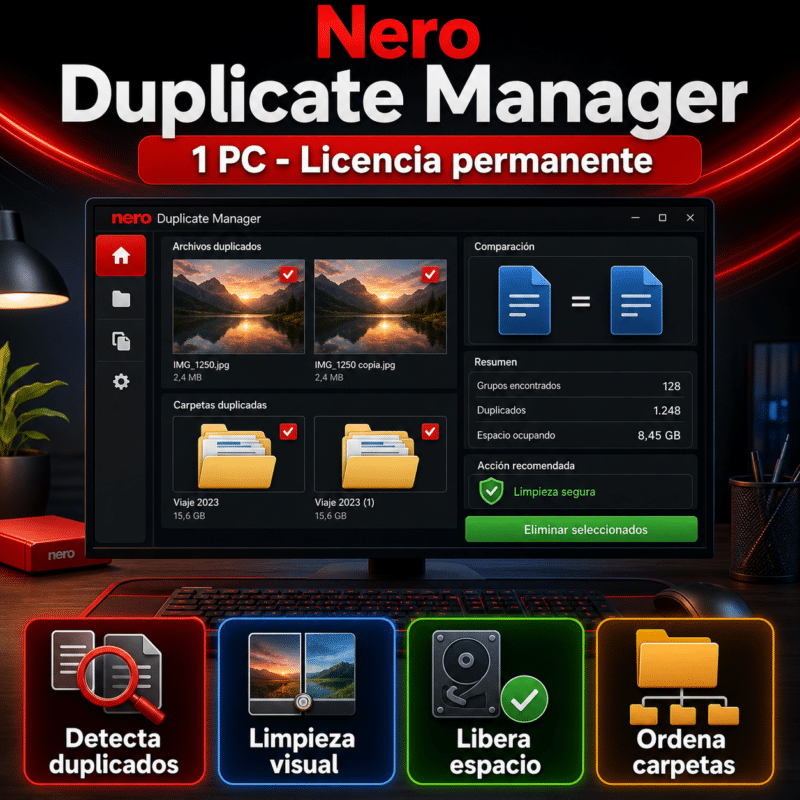 Nero Duplicate Manager - 1 PC - Licencia Permanente - Hero galeria