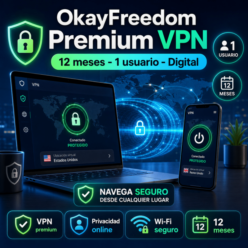 OkayFreedom Premium VPN - 12 Meses - 1 Usuario - Licencia Digital - Hero galeria