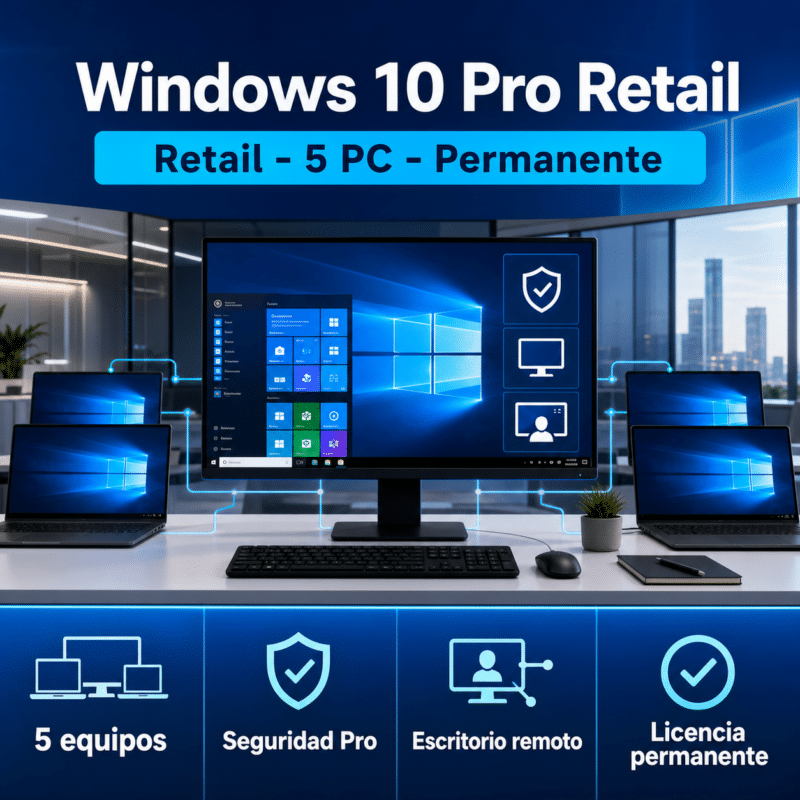 Windows 10 Pro Retail - 5 PC - Licencia Permanente - Hero galeria