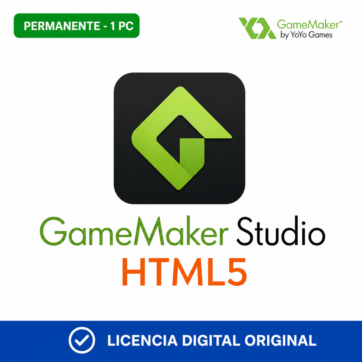 gamemaker-studio-html5-1-pc-licencia-permanente-portada-ia GameMaker Studio HTML5 - 1 PC - Licencia Permanente - Imagen 1