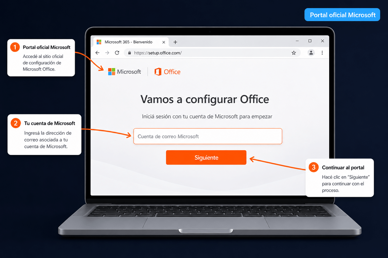 Portal oficial setup.office.com para canjear tu clave de Office 2016 con cuenta Microsoft