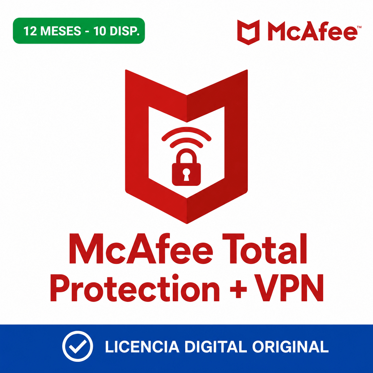 mcafee-total-protection-plus-vpn-10-dispositivos-12-meses-portada-ia McAfee Total Protection + VPN - 12 Meses - 10 Dispositivos - Licencia - Imagen 1