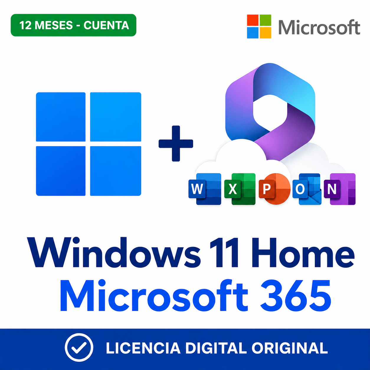Combo Windows 11 Home + Microsoft 365 Profesional (Cuenta) - 12 Meses ...