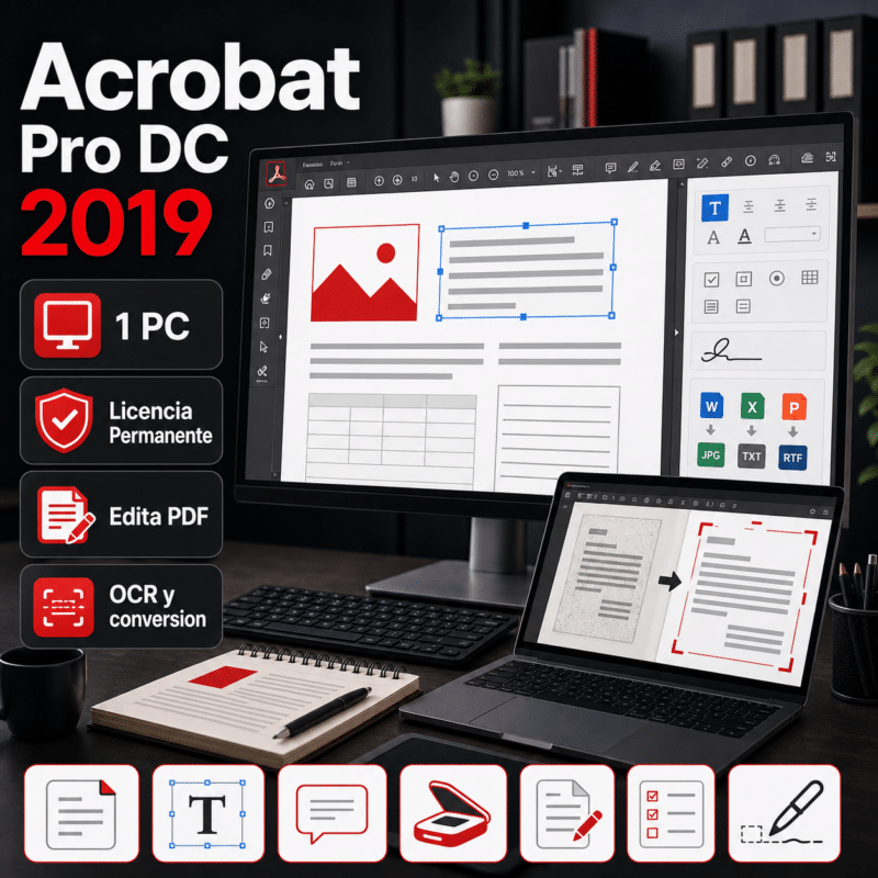 Adobe Acrobat Pro DC 2019 - 1 Pc - Licencia Permanente - Hero galeria