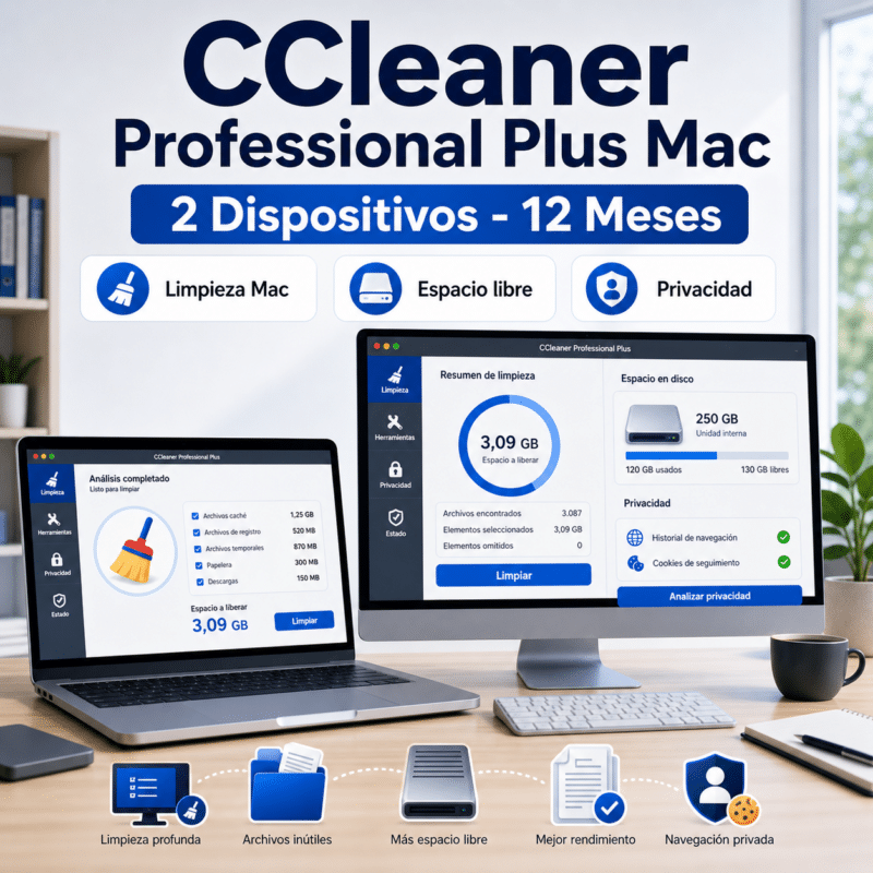 CCleaner Professional Plus Mac - 2 Dispositivos - Licencia 12 Meses - Hero galeria