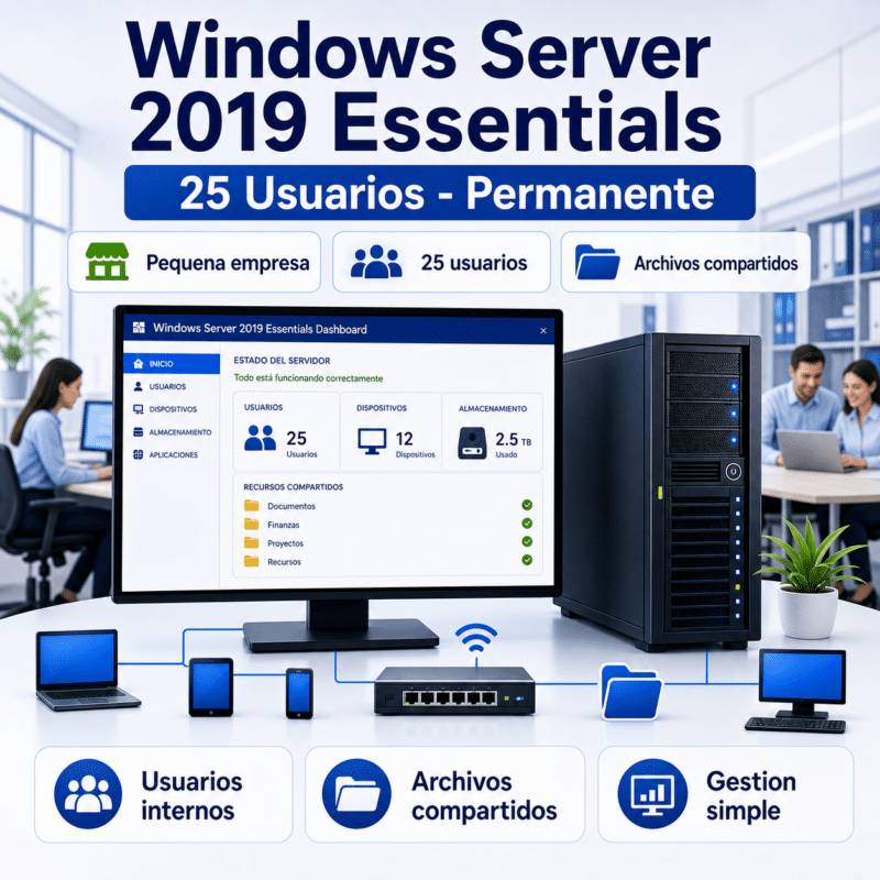 Windows Server 2019 Essentials - 25 Usuarios - Licencia Permanente - Hero galeria
