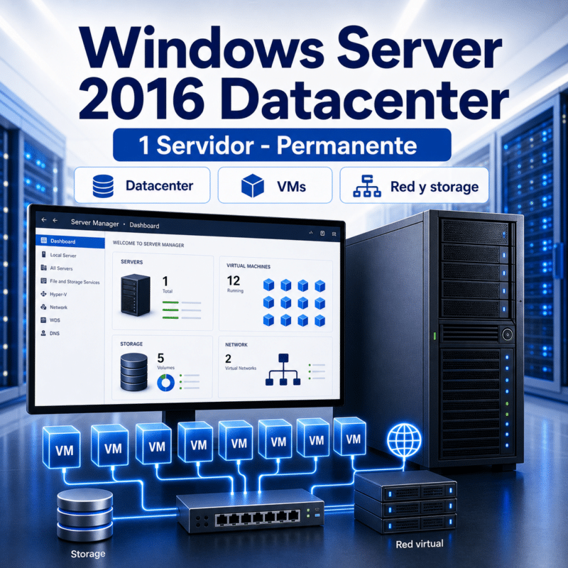 Windows Server 2016 Datacenter - Licencia Permanente 1 Servidor - Hero galeria