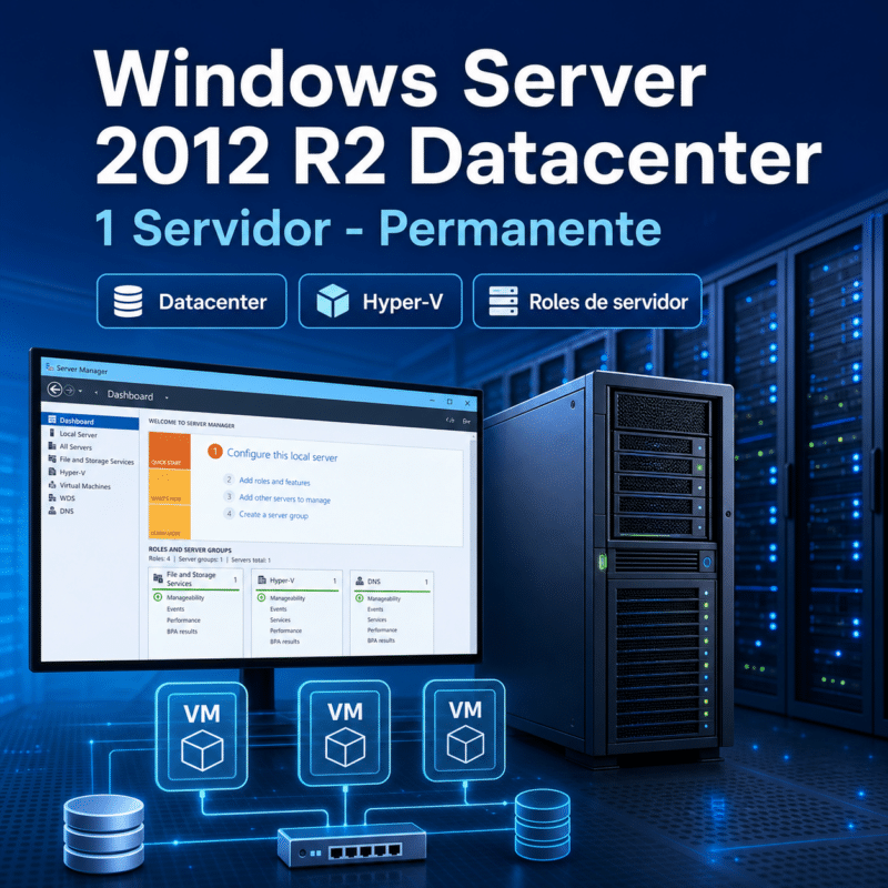 Windows Server 2012 R2 Datacenter Retail — Permanente — 1 Servidor (Licencia digital) - Hero galeria