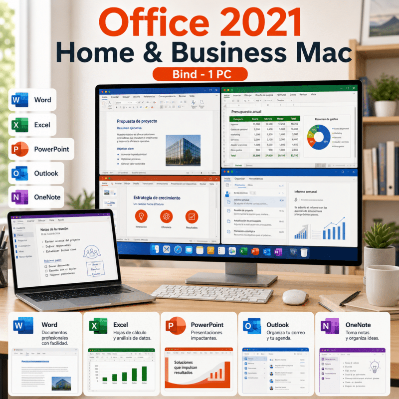 Office 2021 Home & Business Mac Bind - 1Pc - Licencia Bind - Hero galeria