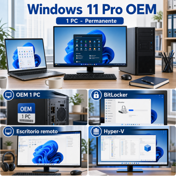 Windows 11 Pro OEM - 1Pc - Licencia Permanente - Hero galeria