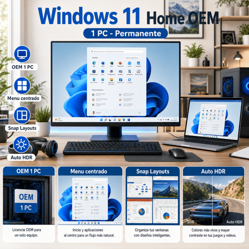 Windows 11 Home OEM - 1 PC - Permanente - Hero galeria