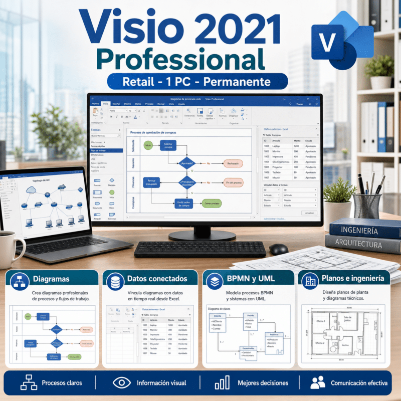 Visio 2021 Professional Retail - 1 PC - Permanente - Hero galeria
