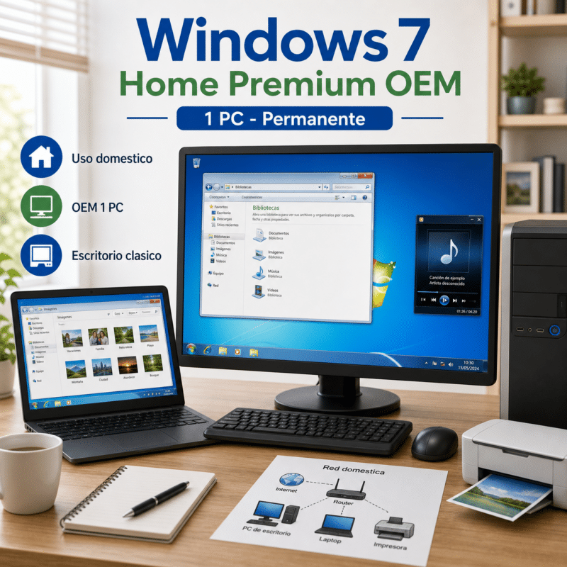 Windows 7 Home Premium OEM - 1 PC - Permanente - Hero galeria