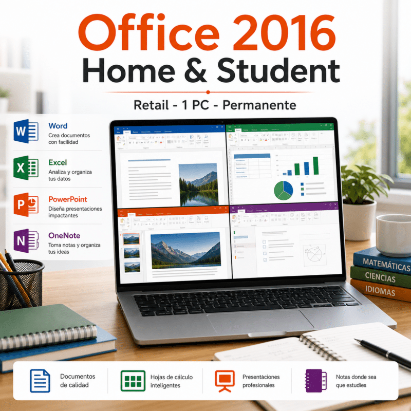 Office 2016 Home & Student Retail - 1 PC - Permanente - Hero galeria