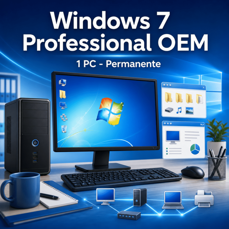 Windows 7 Professional OEM - 1 PC - Permanente - Hero galeria