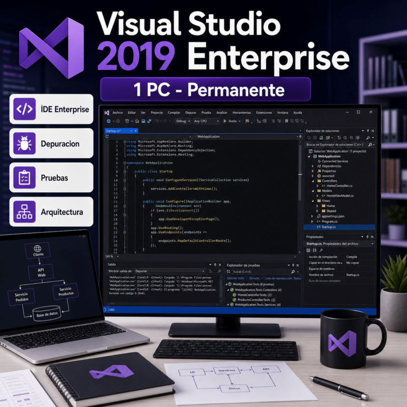 Visual Studio 2019 Enterprise - 1 PC - Permanente - Hero galeria