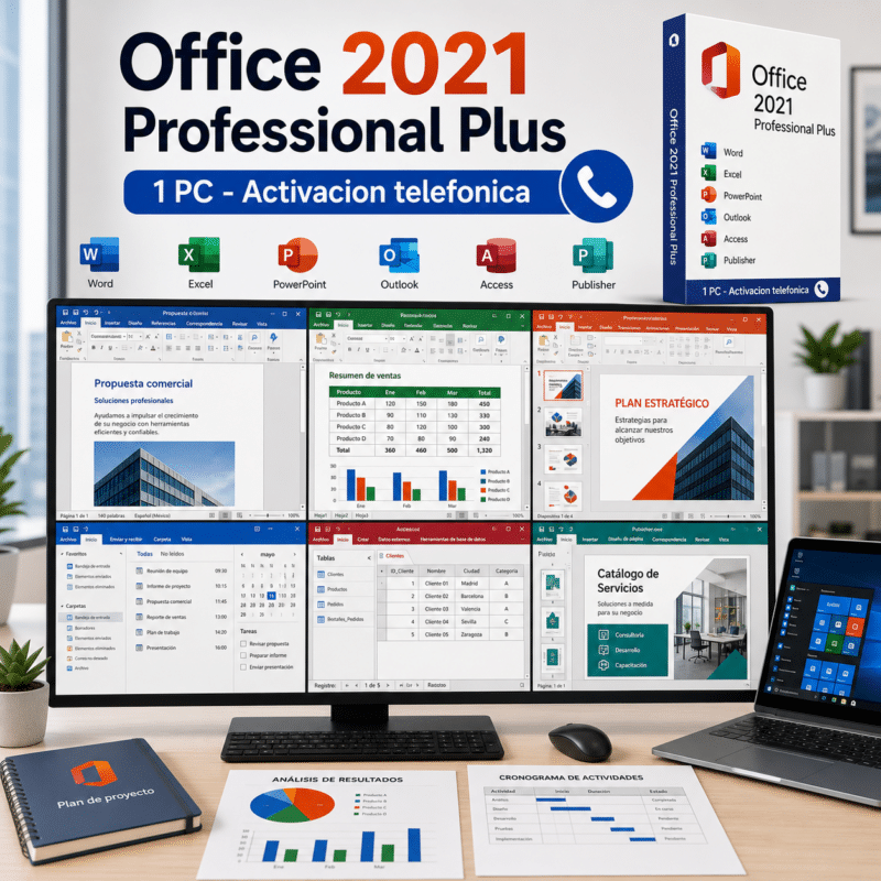 Office 2021 Professional Plus - 1 PC - Permanente - Activacion telefonica - Hero galeria