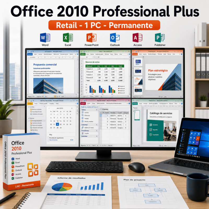 Office 2010 Professional Plus Retail - 1 PC - Permanente - Hero galeria