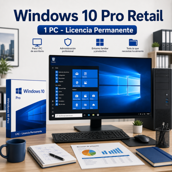 Windows 10 Pro Retail - 1Pc - Licencia Permanente - Hero galeria