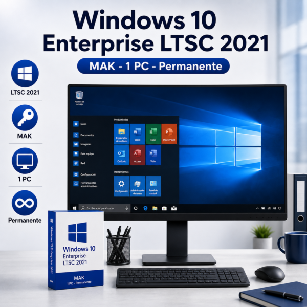 Windows 10 Enterprise LTSC 2021 MAK - 1 PC - Permanente - Hero galeria