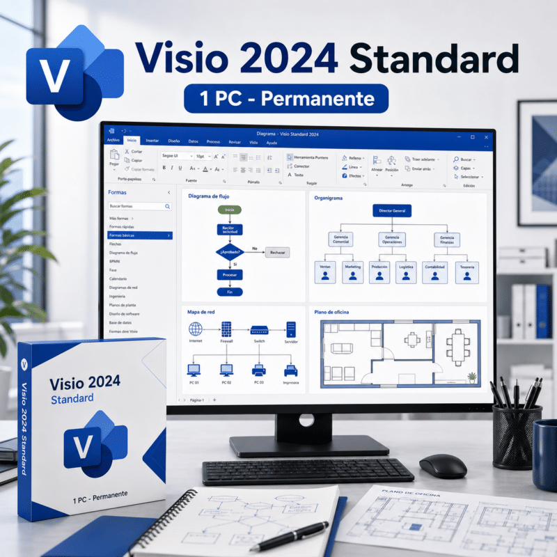 Visio 2024 Standard Bind - 1 PC - Permanente - Hero galeria