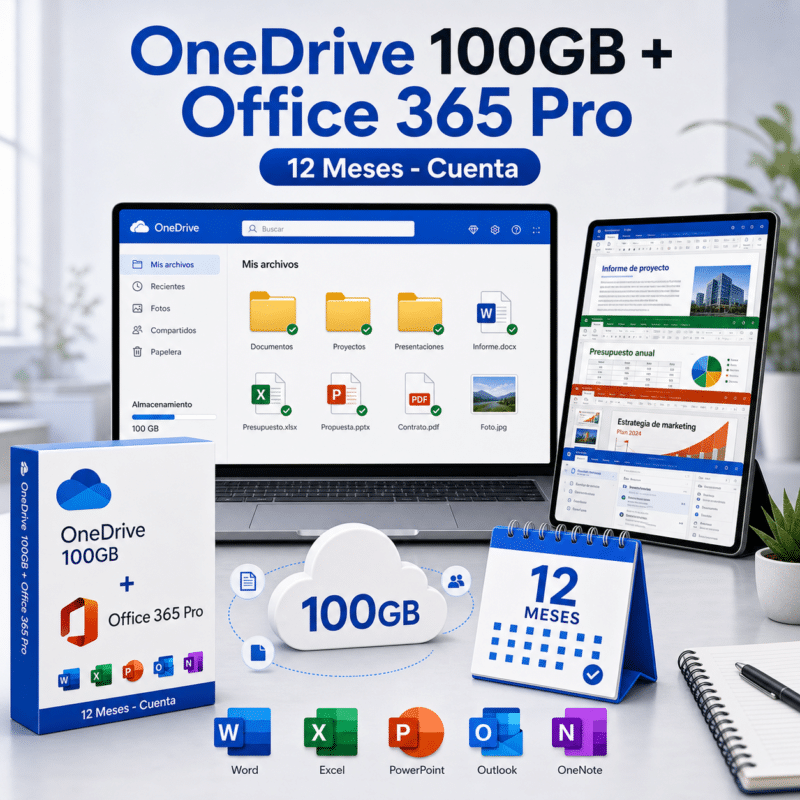 Microsoft OneDrive 100GB + Office 365 Pro - 12 Meses (Cuenta) - Hero galeria