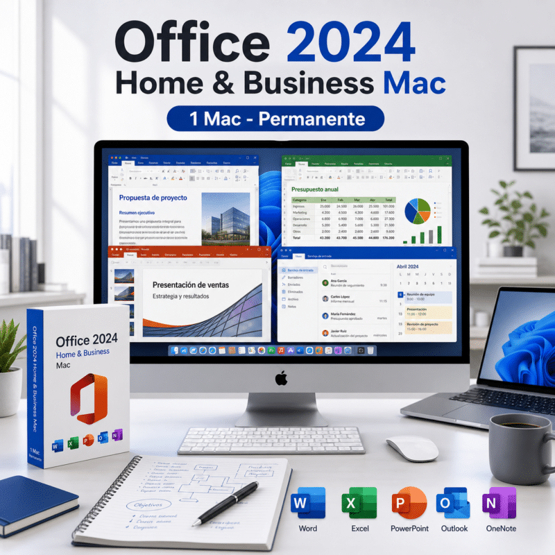 Office 2024 Home & Business Mac Bind - 1 Mac - Permanente - Hero galeria
