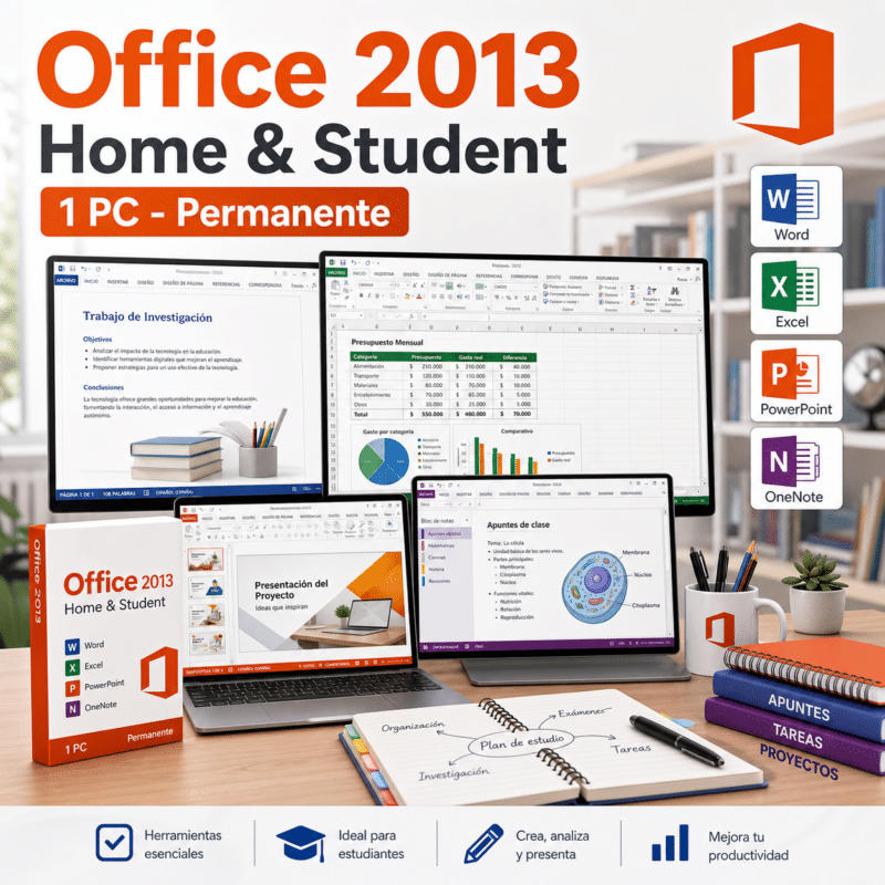 Office 2013 Home & Student - 1 PC - Permanente - Hero galeria
