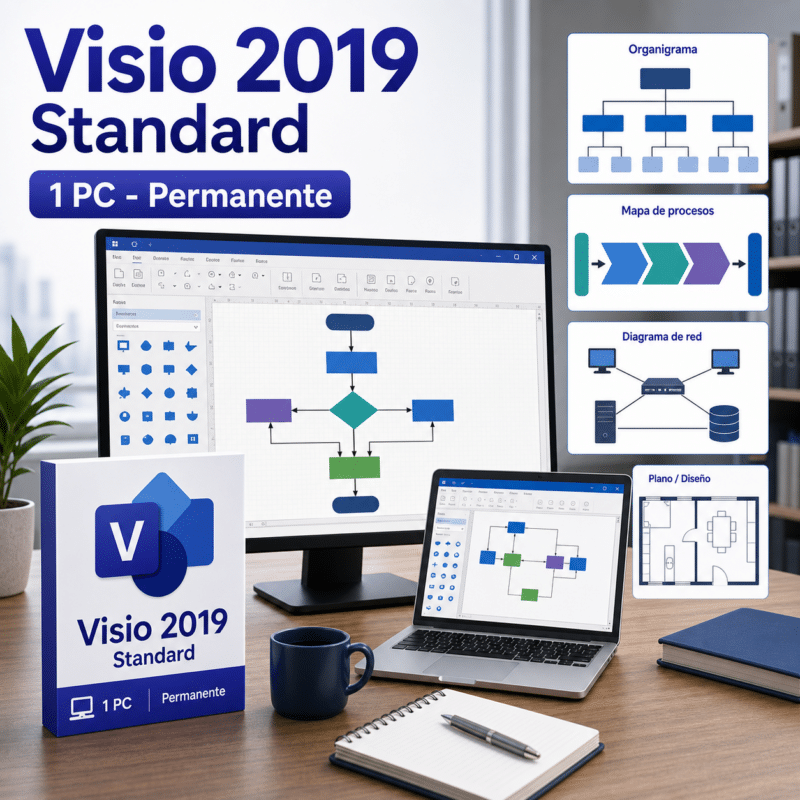 Microsoft Visio 2019 Standard - 1 PC - Licencia Permanente - Hero galeria