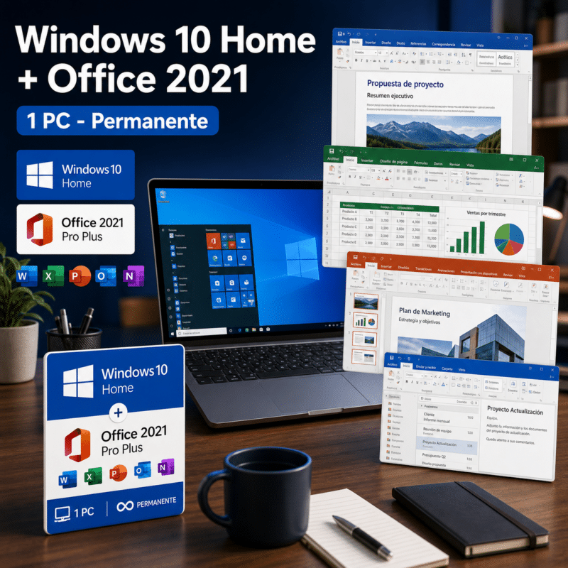 Combo Windows 10 Home + Office 2021 Pro Plus - 1Pc - Licencia Permanente - Hero galeria
