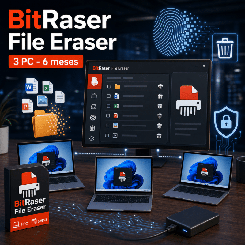 BitRaser File Eraser - 3 PC - Licencia Digital 6 Meses - Hero galeria